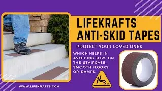 LifeKrafts Anti-Skid Tape for Stairs, Floor Ramps Heavy Duty Adhesive tapes | Safety Anti Slip tape