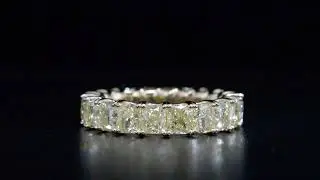 6.86ct Natural Radiant Cut Fancy Yellow Diamond Eternity Band