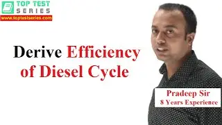 Derive Efficiency of Diesel Cycle in Hindi, Diesel Cycle Efficiency Expression in Hindi
