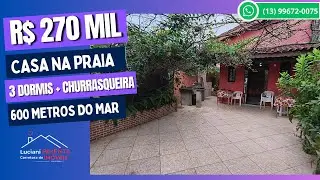 Ref. 318 - Casa para venda com EDICULA, 3 dormitórios em otima localização em Itanhaém SP