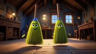 Two Magic Brooms Fly to the Moon + More Nursery Rhymes & Kids Songs
