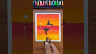 Beautiful Sunset Bird Drawing | Easy Oil Pastel Art for Beginners #art #oilpastel