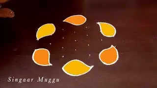 @singaar muggu Ugadi rangoli design with 7 dots | Ugadi muggulu | Ugadi kolam | Ugadi rangoli 2021