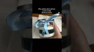Blue Golden glow gelwax candle which is pond  themed @Eclaircandles