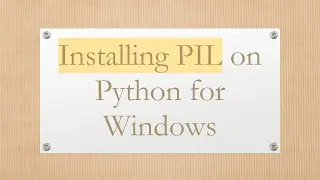 Installing PIL on Python for Windows