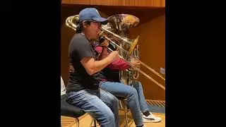 Respighi - Fountains of Rome bass trombone and tuba practicing