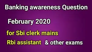 Banking awareness for sbi clerk 2020|banking awareness rbi assistant