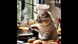 Chef Cat Bakes a Pie | Cutest Kitchen Takeover EverCatBakesPie #ChefCat #FunnyCats #CookingCats