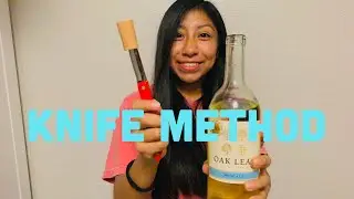 How To Open A Wine Bottle Without A Corkscrew.(cork knife hack)