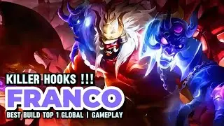 FRANCO KILLER HOOKS IN SOLO RANKED | BEST BUILD TOP 1 GLOBAL FRANCO | GAMEPLAY | MLBB
