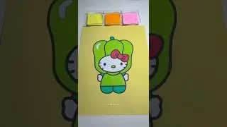 Sand Painting HelloKitty in a Costume ✨ #Shorts #HelloKitty #ASMR #SandPainting #Satisfying