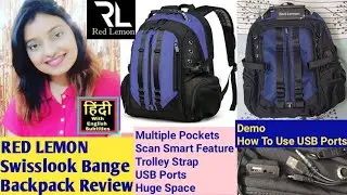 Red Lemon Swisslook Bange Laptop Backpack Review Price How To use Amazon Backpack Review in Hindi