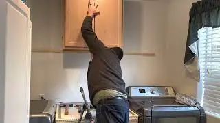 Installing upper cabinets| probably how not to (Kitchen Laundry room)