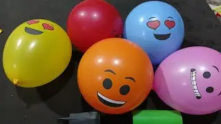 Satisfying Playing Smile Balloons Colorful |Yellow Balloon Red Ballioon Pink Balloon #balloons