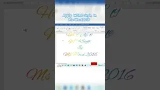How to use style in Ms-Word 2016| Style Apply in Word |Ms-Word |Style Group |Microsoft Word 