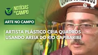Artista pl&aacute;stico cria quadros usando areia do Rio Capibaribe
