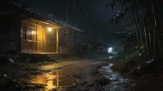💤 RELAXING Night Rain in Countryside &bull; Village Rain Sounds for Deep Sleep &bull; 24/7 LIVE