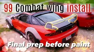 Combat Wing and Twin Z Roof Spoiler install on the Widebody 3000gt vr4. Paint before Paint.