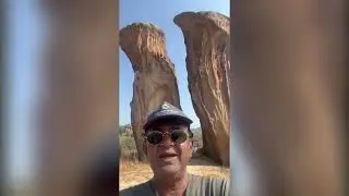 Twin Rocks of Gudekote, Vijayanagara District #GudekoteForest#TwinRocks#WindErosion
