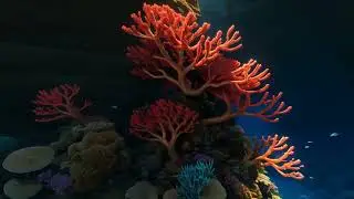 8K HDR Submerged Abyss with Bioluminescent Life and Ancient Relic VR Skybox