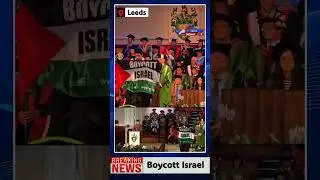 Graduate Student Raise Palestine Flag With Boycott Israel #shorts #palestine #gaza #news #israel