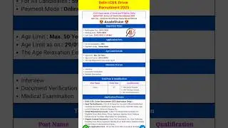 Delhi ICSIL Driver Recruitment 2025