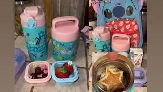 Hoy tocó lonchera de stitch 🌸👽🪐🛸 hotcakes de figuras ⭐️ #lonche #momlife #stitch
