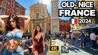 Старая Ницца, Франция: 4k - Пешеходная экскурсия по Старой Ницце, Франция в солнечную погоду