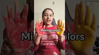 ❤️✋💛🖐️Hand color mixing activity, fun playful learning #preeschool #kidslearning #handprint