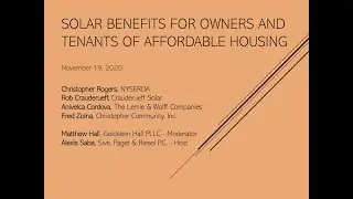 Solar Benefits for Affordable Housing