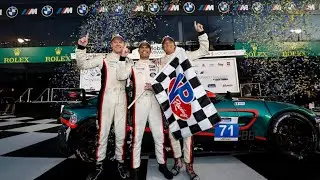Robin Liddell and Denis Dupont with a pass on teammate Bryson Morris with 2 to go win Daytona!!