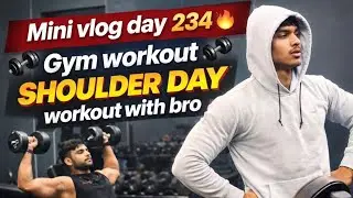 Mini vlog day234&hearts;️|gym workout shoulder day with bros 💪| phir bike ka bhi kaam ho Gaya Hunter 350🚩