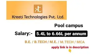 Kreeti Technology || Pool Campus Recruitment Drive 2022 Passout || B.E / B.Tech / M.E / M.Tech / MCA