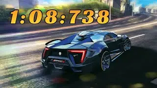 Asphalt 8 - Azure Coast Reverse - Lykan HE - 1:08:738