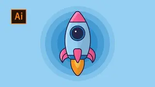 Design Process : ROCKET Flat Design in Adobe Illustrator CC