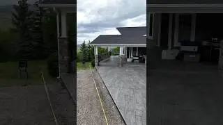 Stamped Driveway Complete ✅ #concrete #stampedconcrete #short