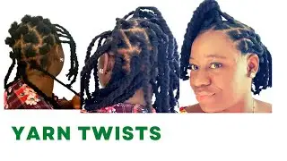 DIY YARN Twist Braid Tutorial On Short Hair / Rubber Band Method / Protective Hairstyles