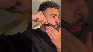 PERFECT Cheekline Shave on THICK Beard - How to Use A Straight Razor - Balance RX1 #asmr #shorts