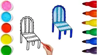 How To Draw cute Chair Drawing, Painting & Coloring For Kids and Toddlers_🌈🎨
