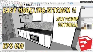 Google Sketchup tutorial modeling 3D Kitchen-Sketchup easy