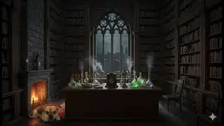 Dark Academia Study Music | The Alchemist's Tower [Rain, Fire, Potions]