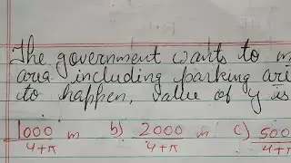 the government wants to maximise the area including parking area for this to happen value of y is