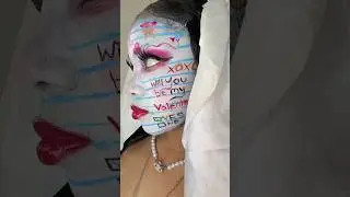 Paper Makeup GRWM📝 #papermakeup #makeuptutorial #makeup #mua #valentinesday #vdaymakeup #shorts