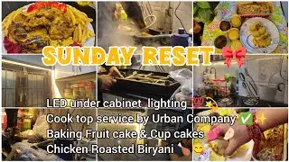 Sunday Reset 🎀| Full Day Routine vlog✨| Kitchen Repair & Maintainance work✅| Baking & Cooking🥧🍗💫
