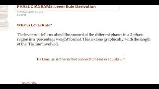 Introduction to Lever Rule of phase Diagram and it&rsquo;s Derivation