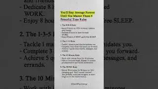 4 Powerful Time Rules #quotes #powerful  #wisdom #psychology #life #selfdevelopment