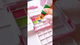 Mini watercolour travel set ✨￼#painting #art #satisfying