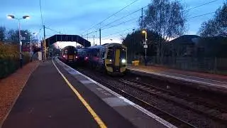 385003 and 158733 at Bellshill
