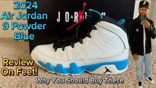 Почему вам стоит купить Air Jordan 9 Powder Blue 2024 года: обзор на ноги