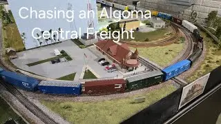 Huron and Eastern Loco Leading an Algoma Central Train - take two